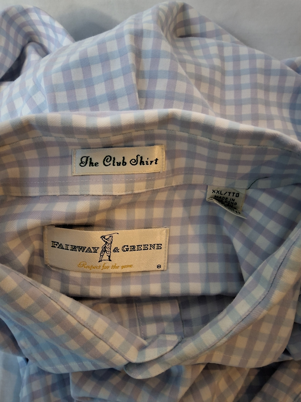 Fairway & Greene 2007 US OPEN Light Blue and White Gingham Dress Shirt - Picture 4 of 4